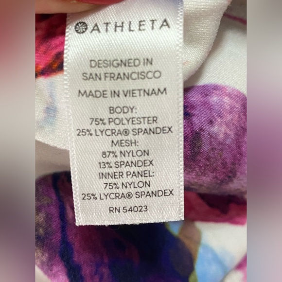 Athleta Mudra Multicolor Watercolor Floral Bra and Leggings Set Size S/M - Picture 10 of 13